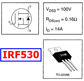 IRF530 datasheet pinout