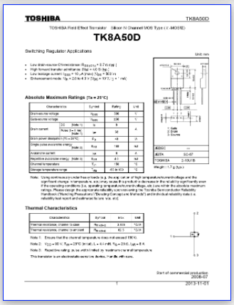 K8A50D pinout datasheet