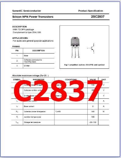 C2837 pinout datasheet