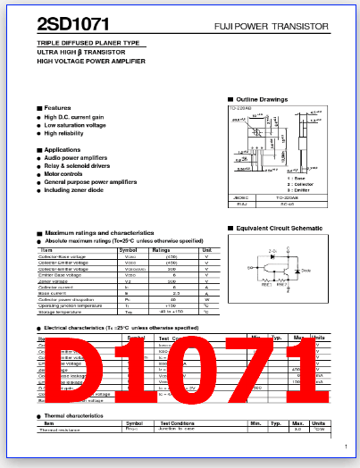 D1071 pdf pinout
