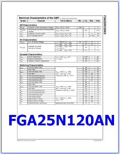 FGA25N120AN pdf igbt