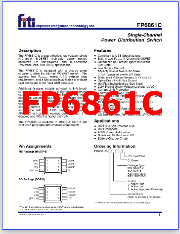 FP6861C pinout datasheet