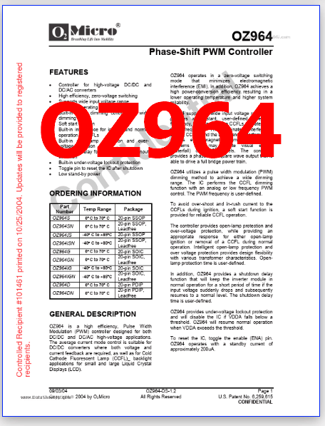 OZ964 pdf controller