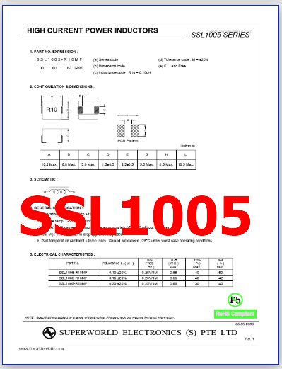 SSL1005 pdf inductor