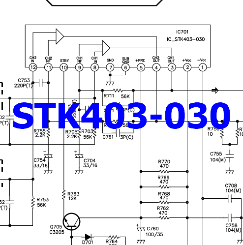 STK403-030 PDF Datasheet - Audio Power Amplifier