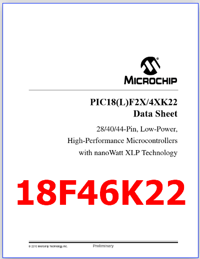 18F46K22 pdf microcontroller