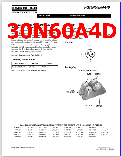 30N60A4D pdf pinout