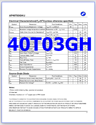 40T03GH pdf mosfet