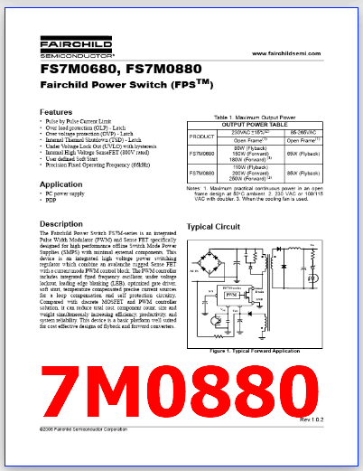 7M0880 datasheet fairchild