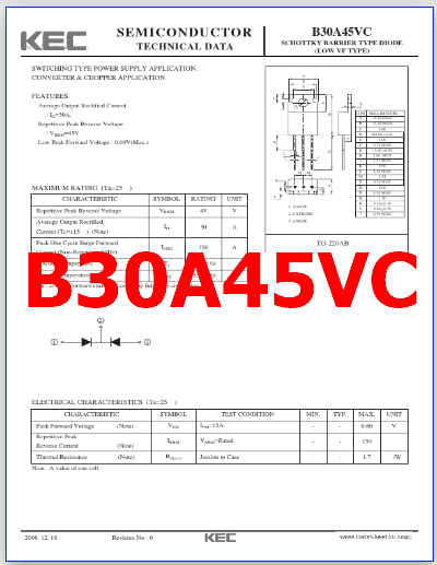 B30A45VC pdf pinout