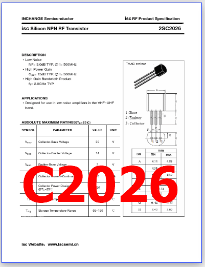 C2026 pdf transistor