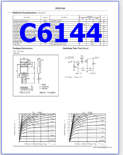 C6144 PDF Datasheet - NPN Transistor - 2SC6144