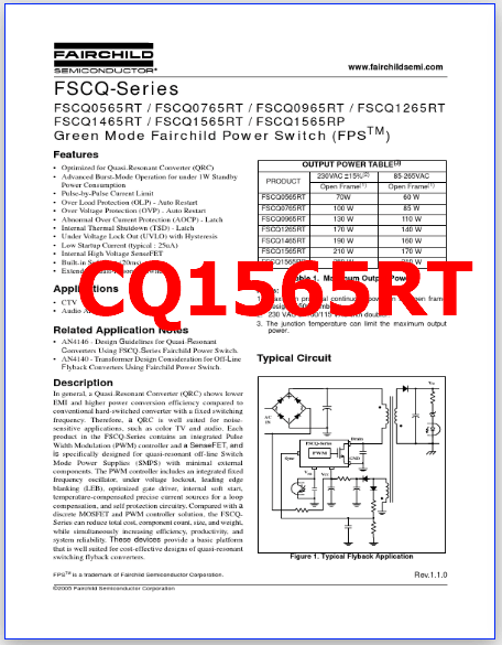 CQ1565RT pinout datasheet