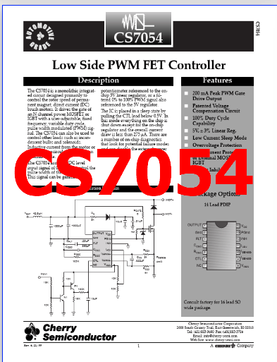 CS7054 pinout controller