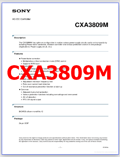 CXA3809M pdf controller