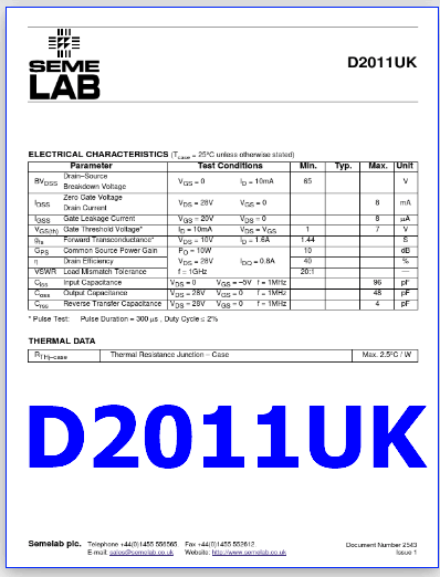D2011UK datasheet