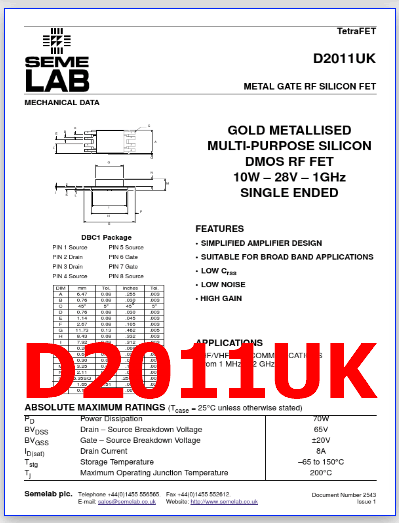 D2011UK pdf pinout