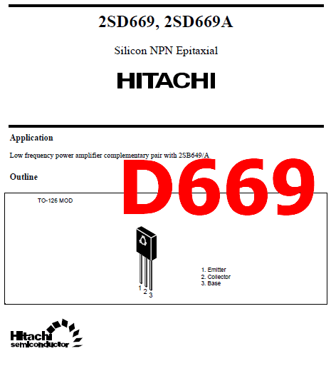 D669 datasheet pinout