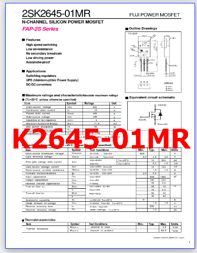 K2645-01MR pdf pinout