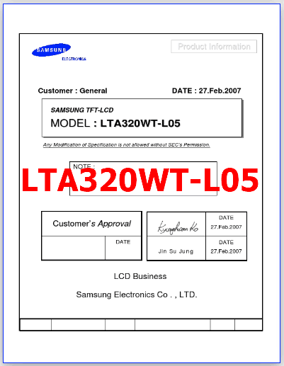 LTA320WT-L05 pdf lcd