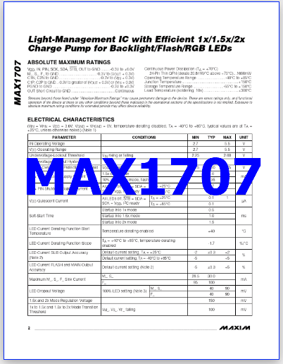 MAX1707 datasheet maxim
