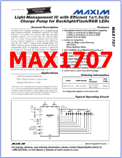 MAX1707 pdf pinout