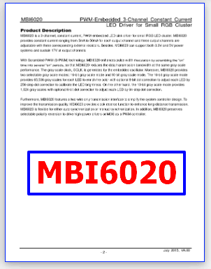 MBI6020 pinout datasheet