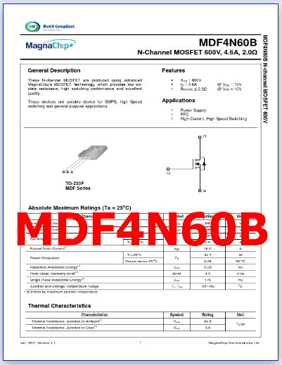 MDF4N60B pdf pinout