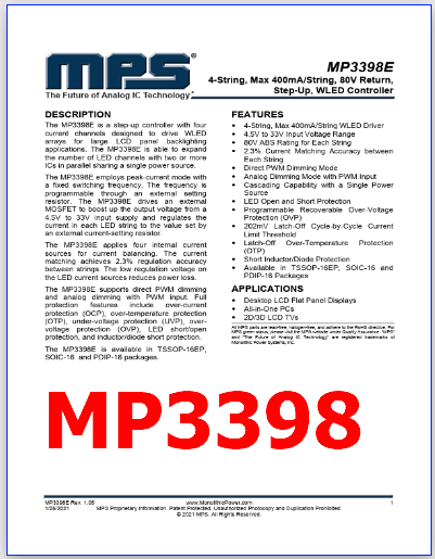 MP3398 Datasheet Meta Search