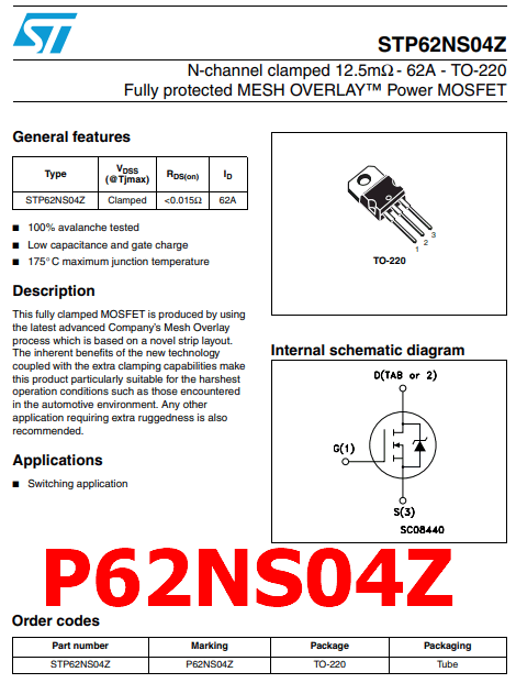 PDF P62NS04Z Components
