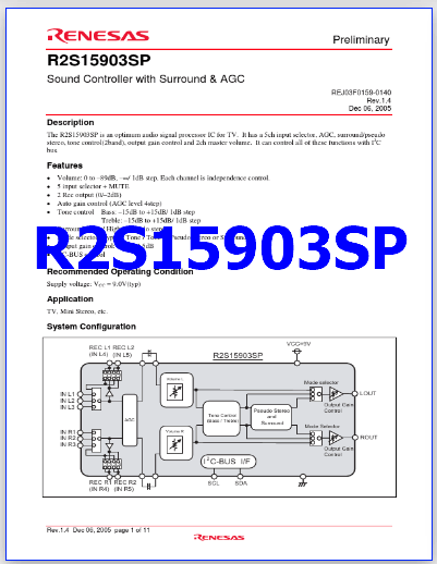 R2S15903SP pinout renesas