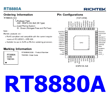 RT8880A pinout datasheet