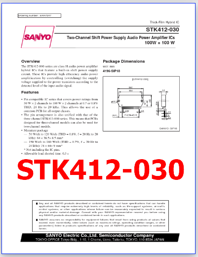 STK412-030 datasheet pinout