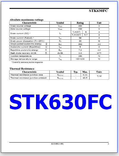 STK630FC datasheet mosfet