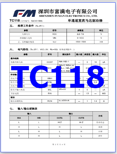 TC118 datasheet