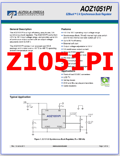 Z1051PI pinout datasheet