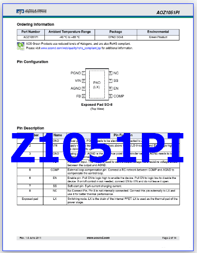 Z1051PI regulator pdf