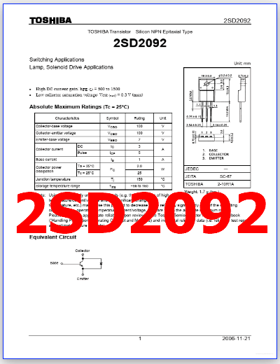 2SD2092 pdf pinout