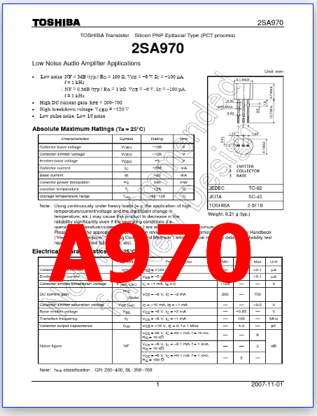 A970 pdf transistor