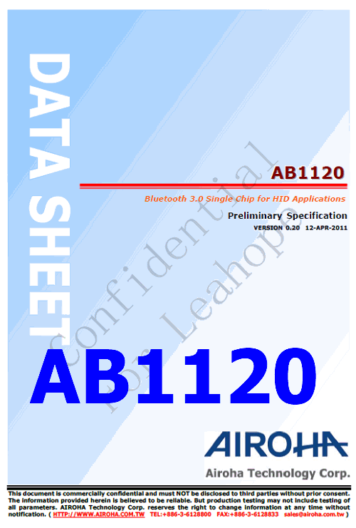 AB1120 pdf bluethooth