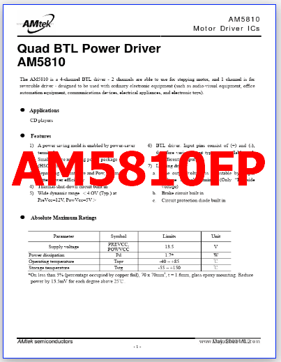 AM5810FP datasheet