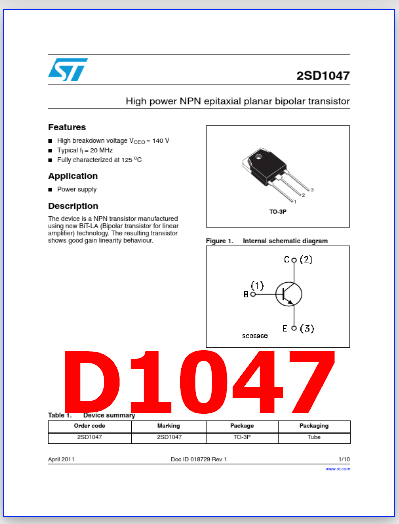 D1047 Datasheet Meta Search