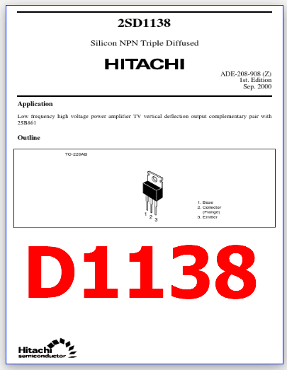 D1138 pdf transistor