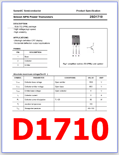 D1710 pdf pinout