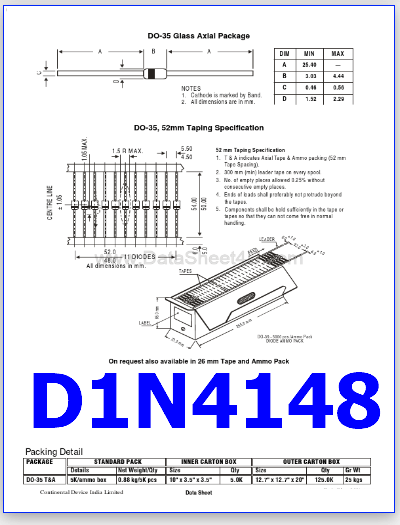 D1N4148 datasheet rectifier