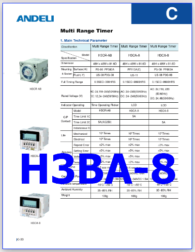 H3BA-8 manual datasheet