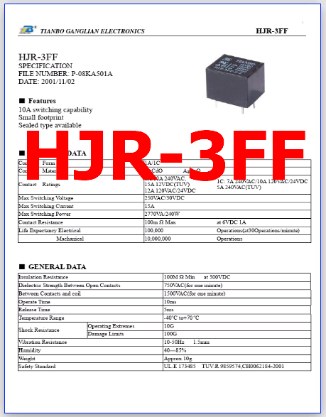 HJR-3FF pdf relay