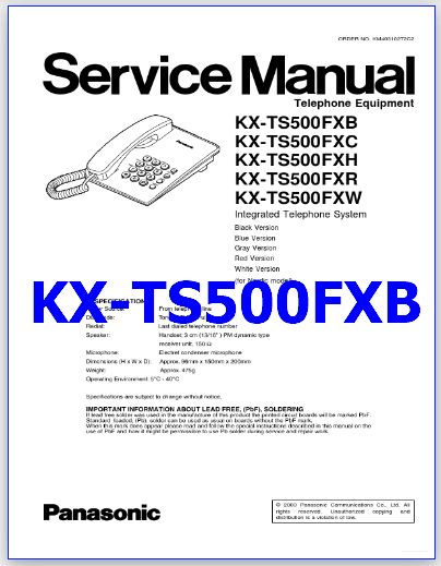 KX-TS500FXB panasonic