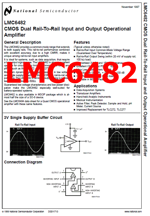 LMC6482 pdf amplifier