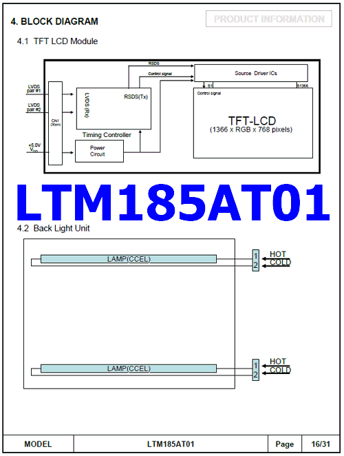 LTM185AT01 datasheet